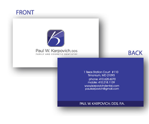 Design de Carte de Visite par Stephanie Soon pour Paul Karpovich, DDS | Design : #61163
