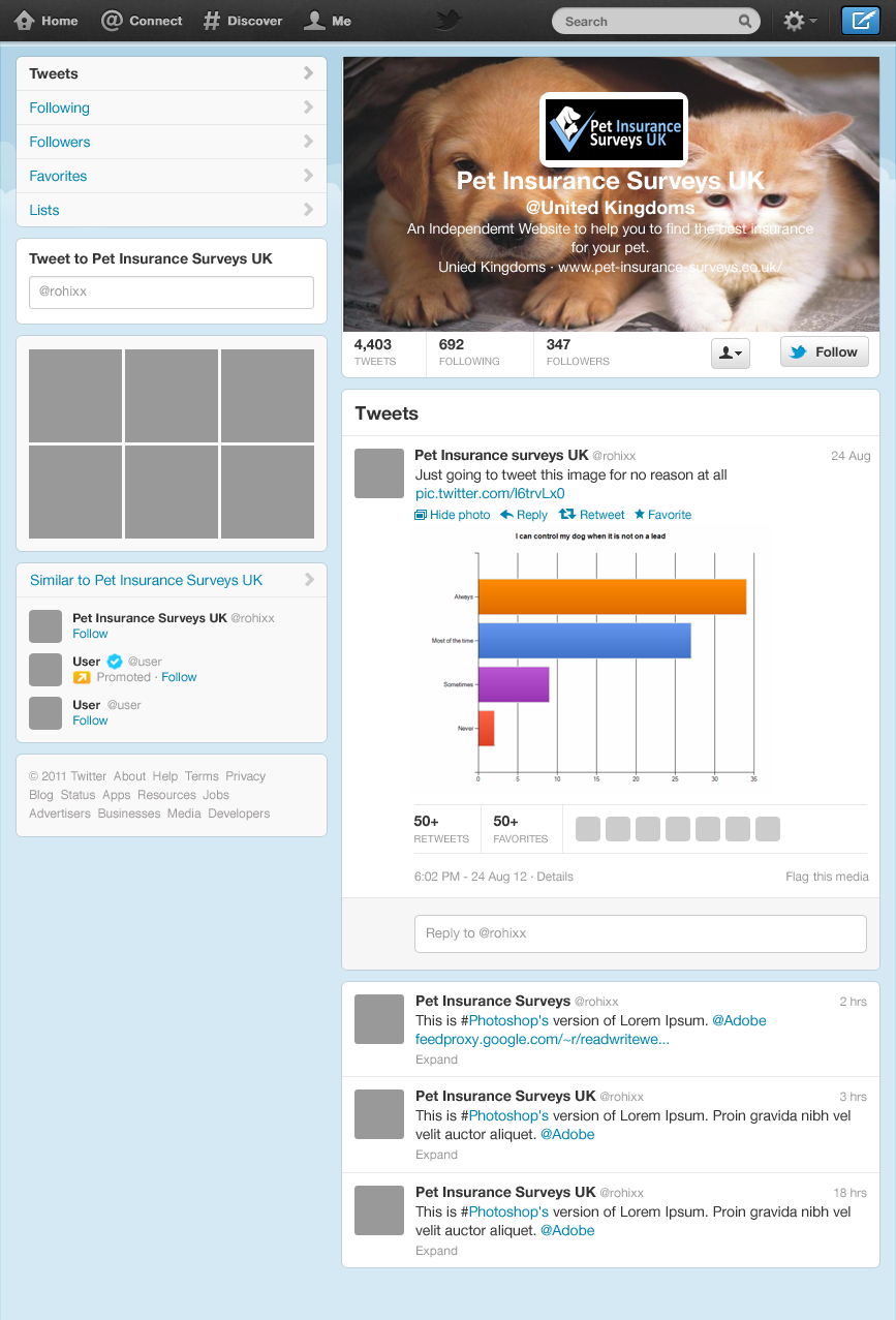Facebook Design by Chaitanya S. for Pet Insurance Surveys | Design #2971399