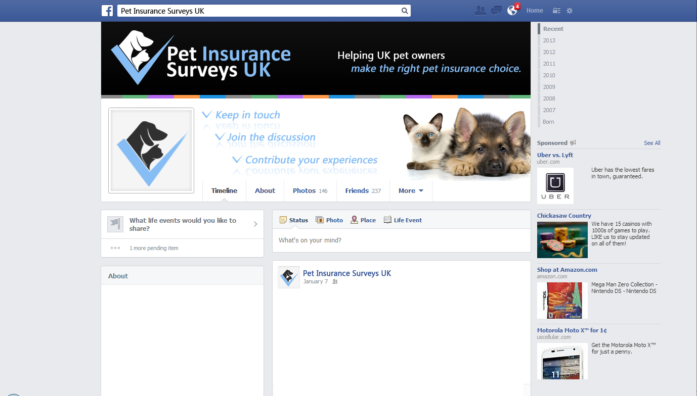 Facebook Design by Roque for Pet Insurance Surveys | Design #2986127