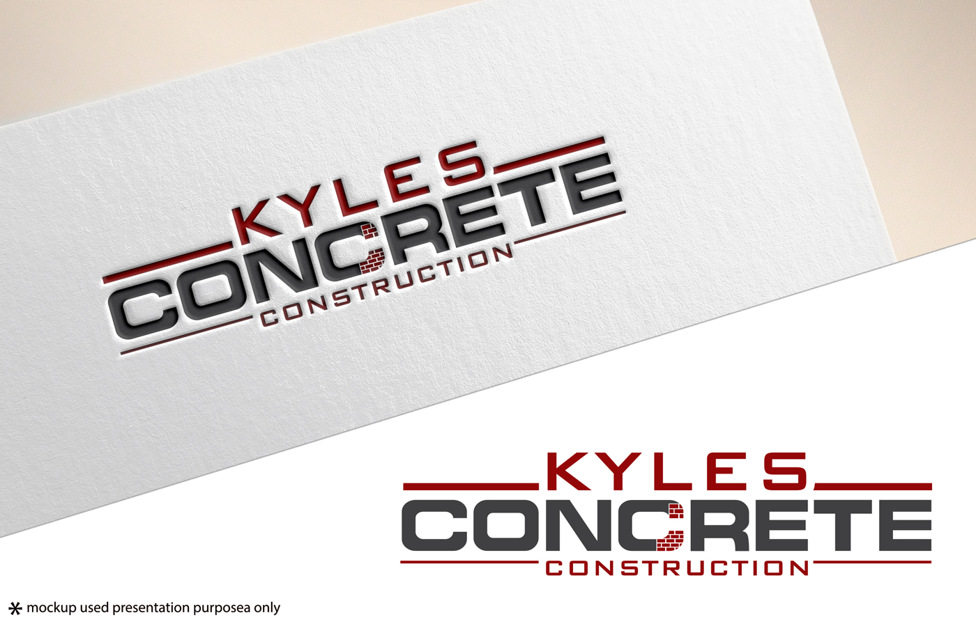 Logo Design by A S design @ for Kyle’s Concrete  Construction LLC | Design #22868269