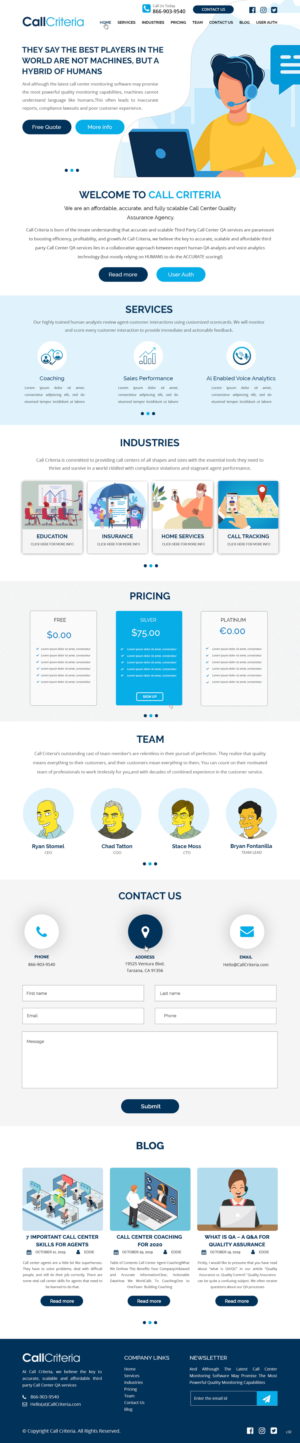 Design Wordpress par pb pour Call Criteria | Design : #22872352