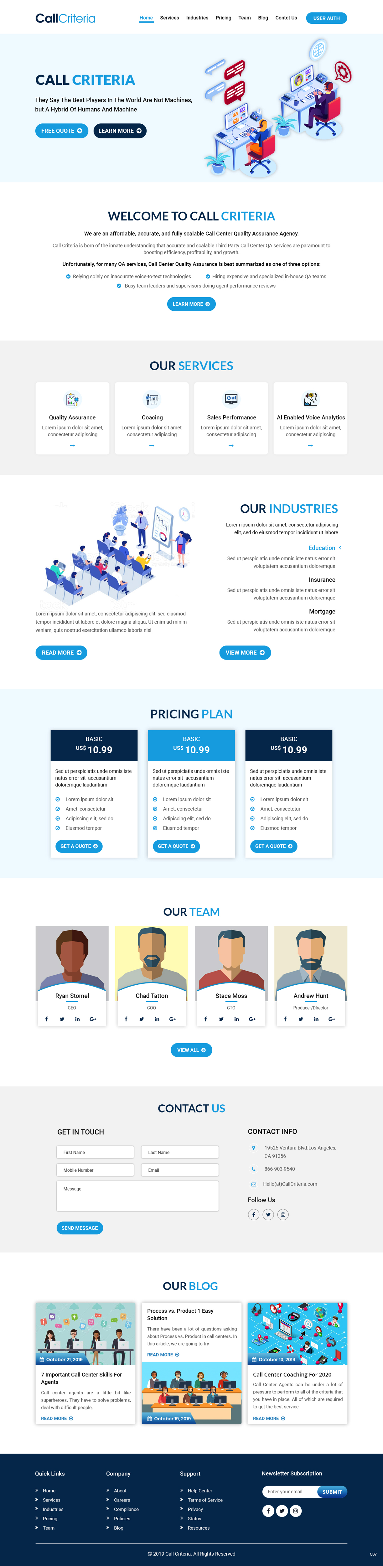 Wordpress Design by pb for Call Criteria | Design #22872354