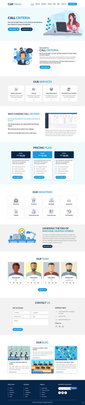 Design Wordpress par pb pour Call Criteria | Design : #22880846