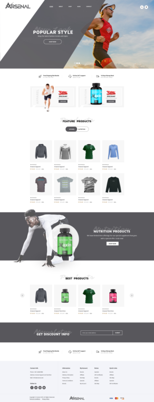 Arsenal Apparel and Nutrition is looking for a Clothing/Supplement Online Store Website! | Web Design par pentaxial