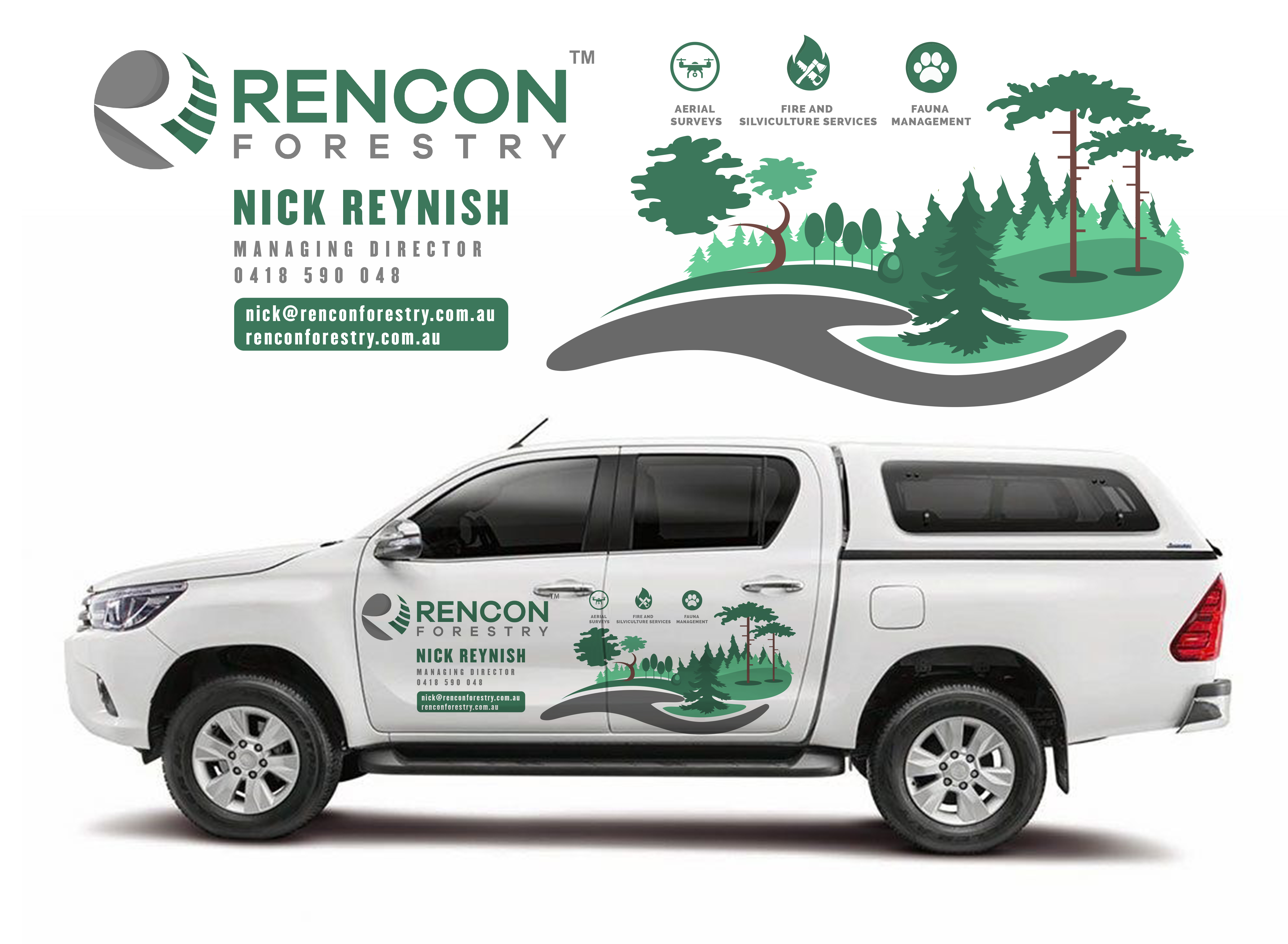 Car Wrap Design by SAI DESIGNS for Rencon Forestry Pty Ltd | Design #22914258