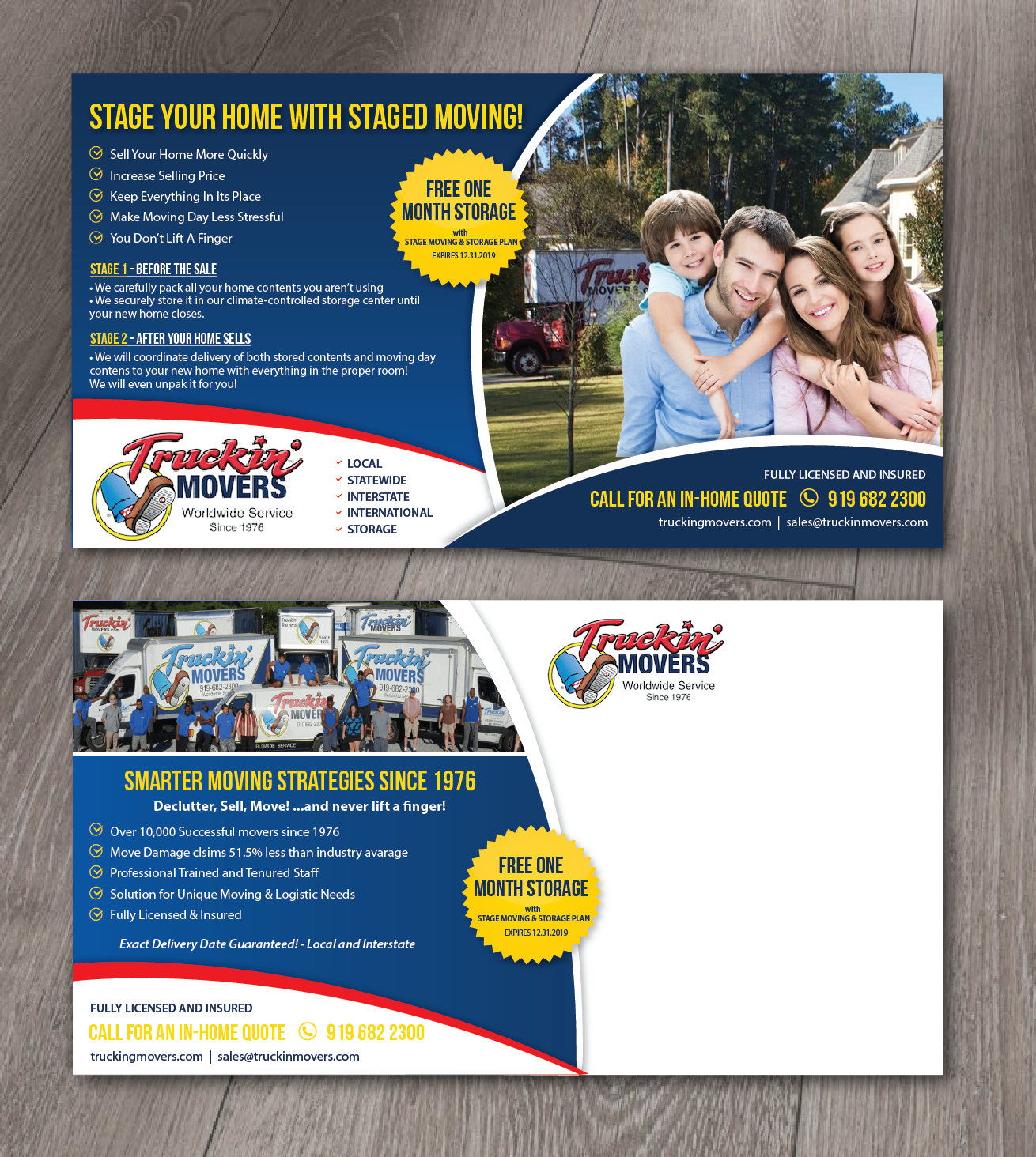 Postcard Design by alex989 for Truckin' Movers | Design #22885948