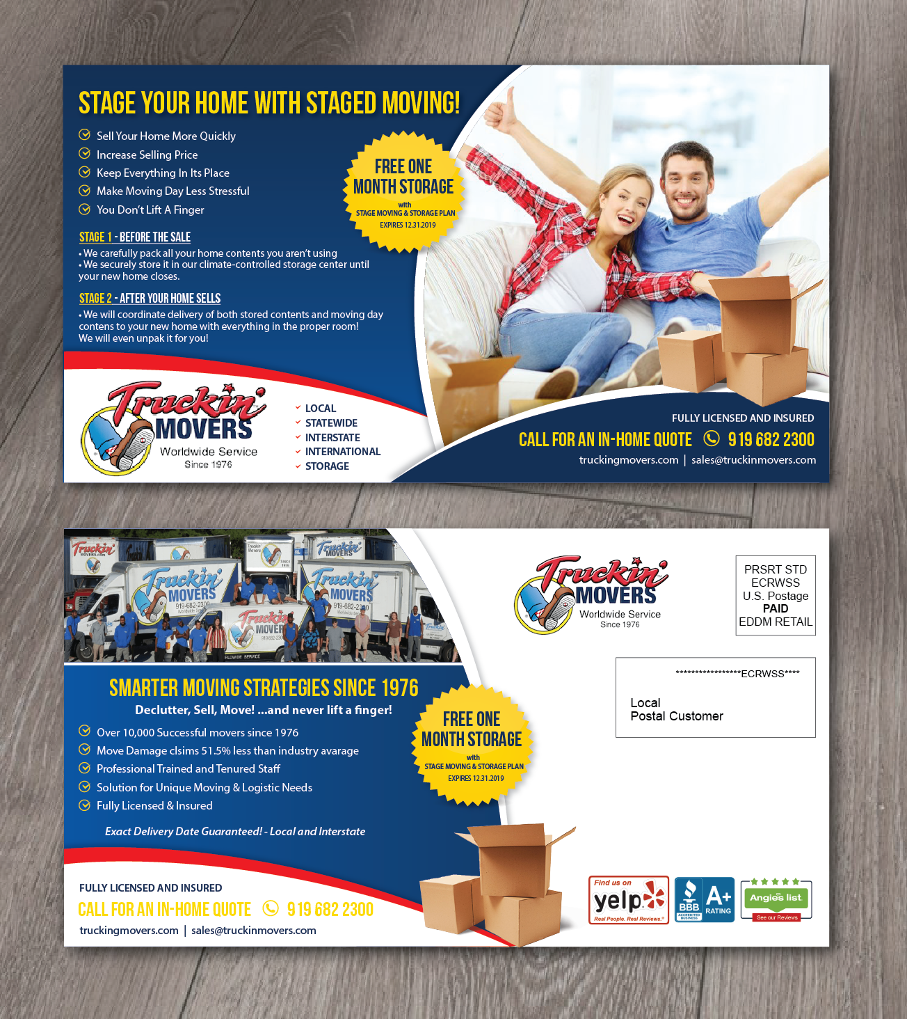 Diseño de Postal por alex989 para Truckin' Movers | Diseño: #22886199