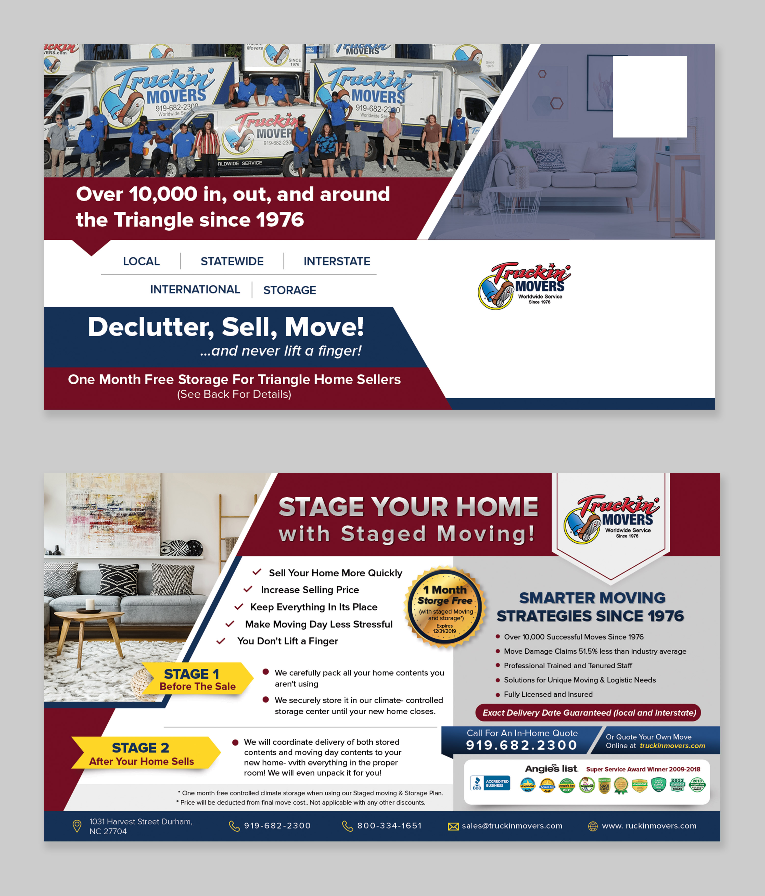 Postcard Design by des.alymag for Truckin' Movers | Design #22908905