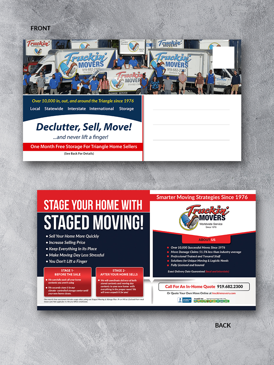 Postcard Design by innovative earth for Truckin' Movers | Design #22891928
