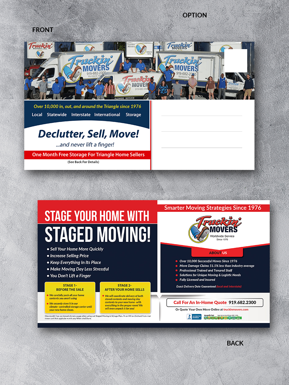 Postcard Design by innovative earth for Truckin' Movers | Design #22891929
