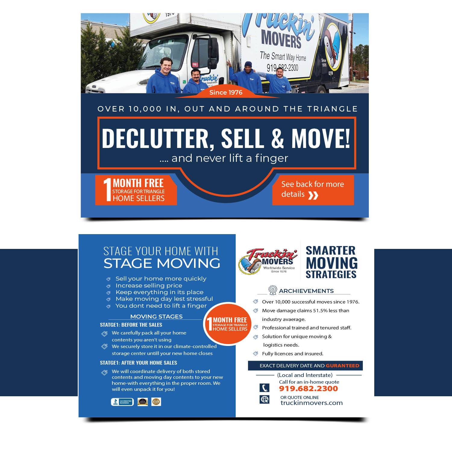 Postcard Design by Finley Johnson for Truckin' Movers | Design #22923276