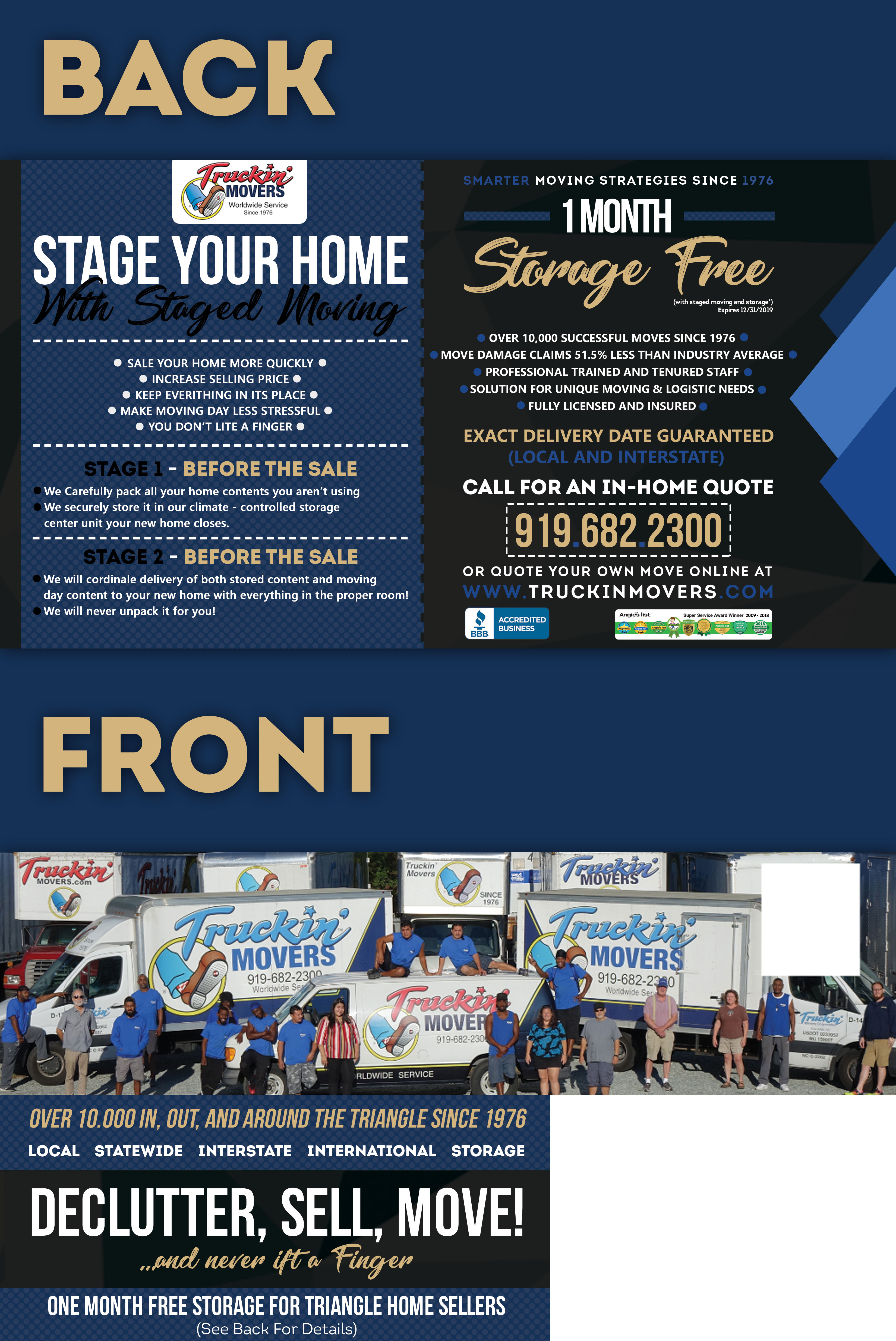 Postcard Design by HeshanKavinda for Truckin' Movers | Design #22895350