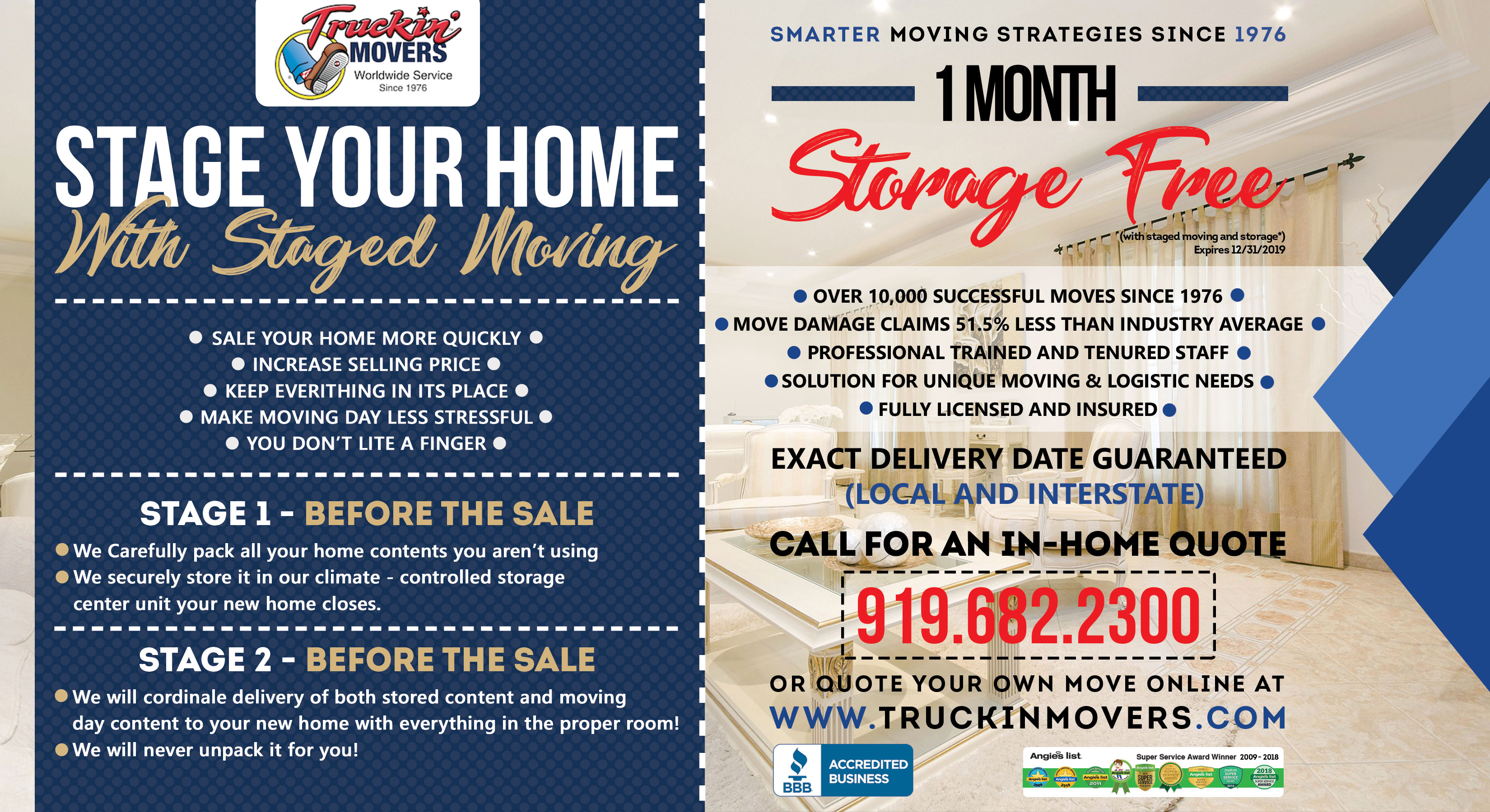 Postcard Design by HeshanKavinda for Truckin' Movers | Design #22895686