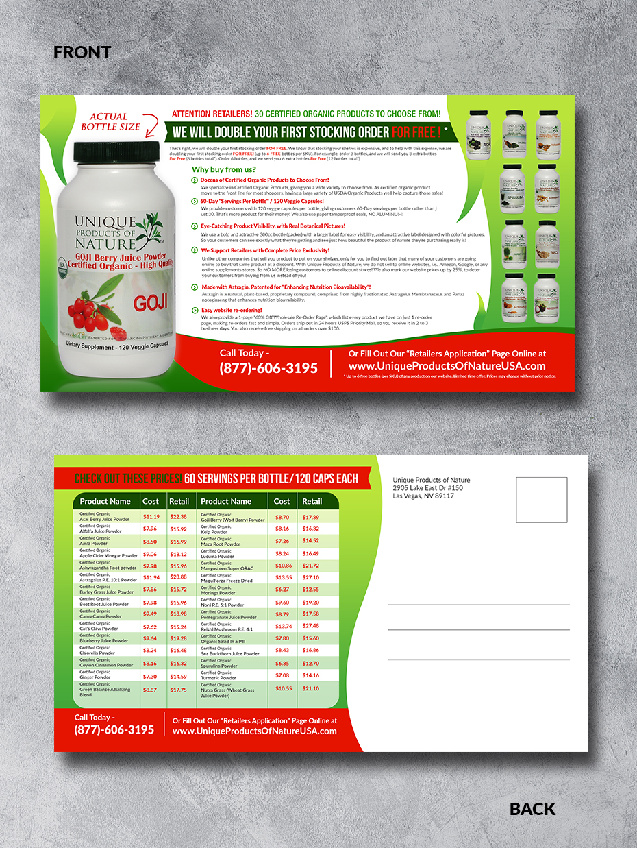 Postcard Design by innovative earth for UPON INC | Design #22896997