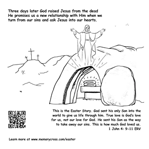 Easter Coloring card for Memory Cross