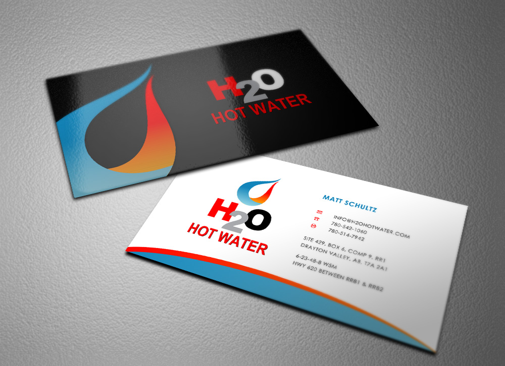 Business Card Design by Eggo May P for H2O HOT WATER | Design #2984667