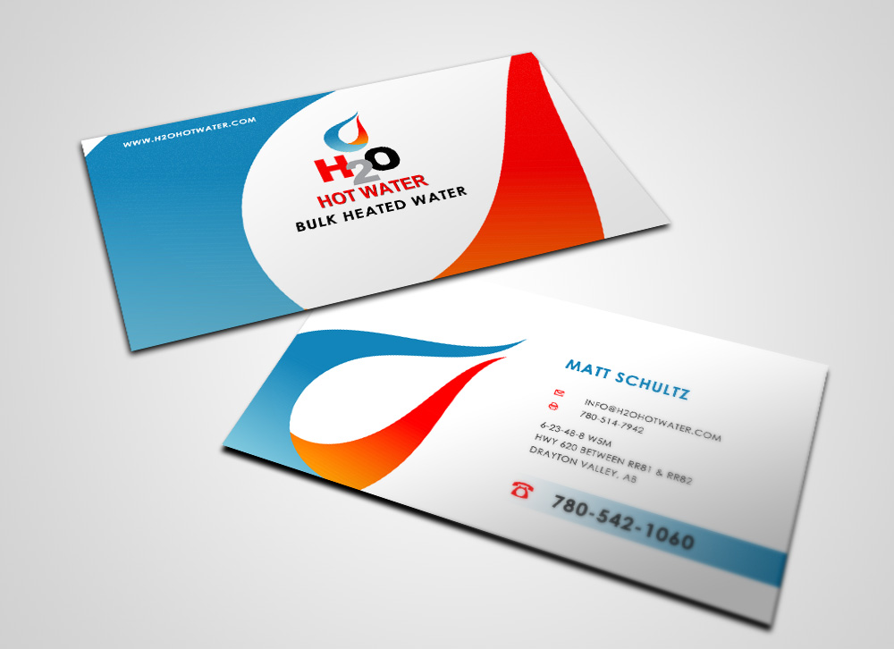 Business Card Design by Eggo May P for H2O HOT WATER | Design #3045742