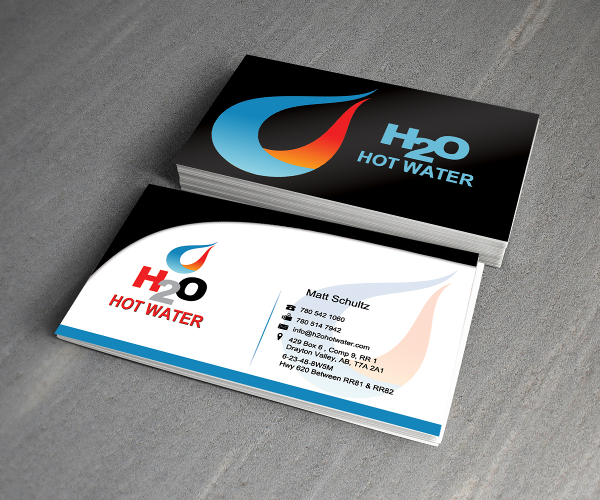 Business Card Design by Riyad for H2O HOT WATER | Design #3024358