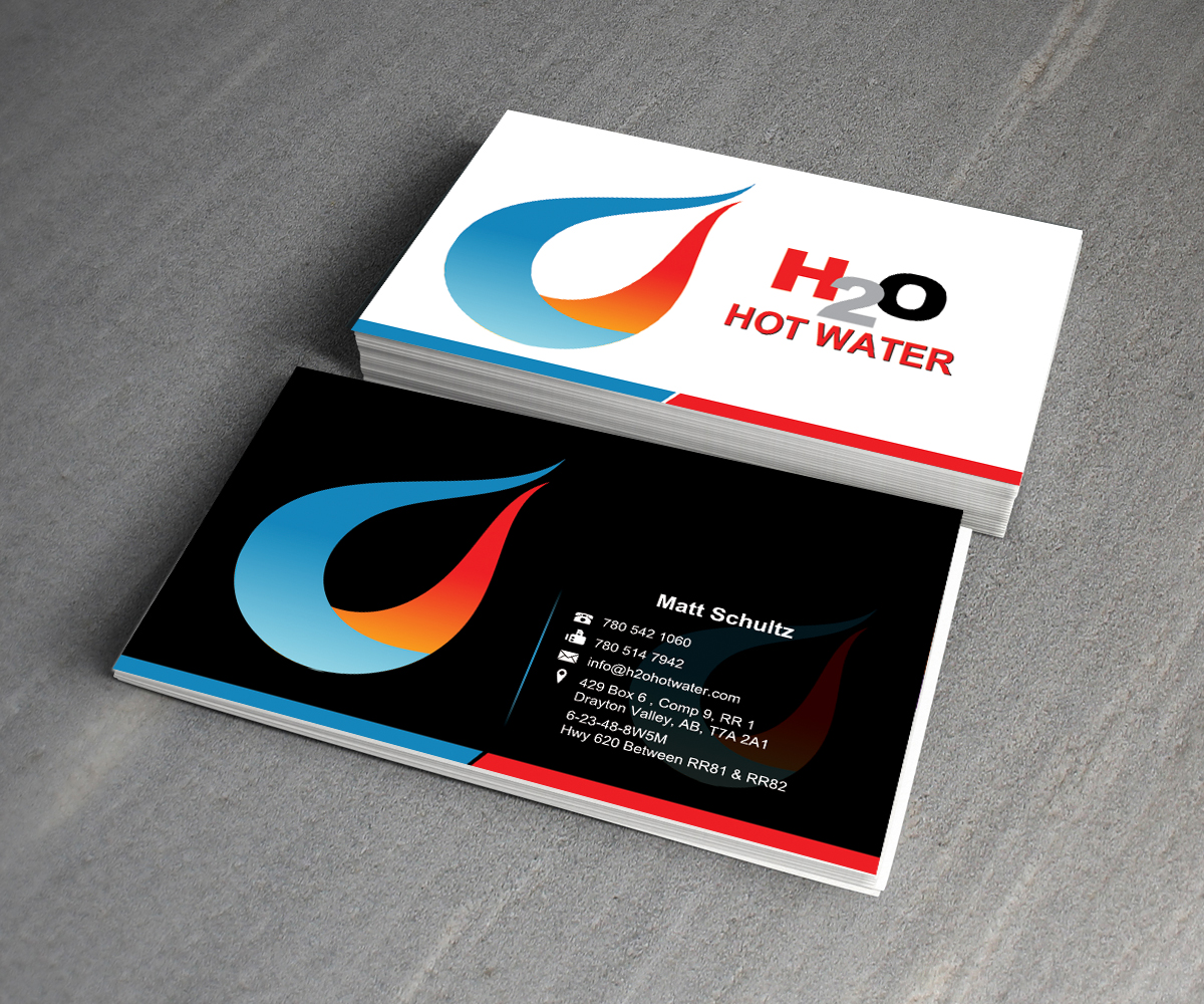 Business Card Design by Riyad for H2O HOT WATER | Design #3027885