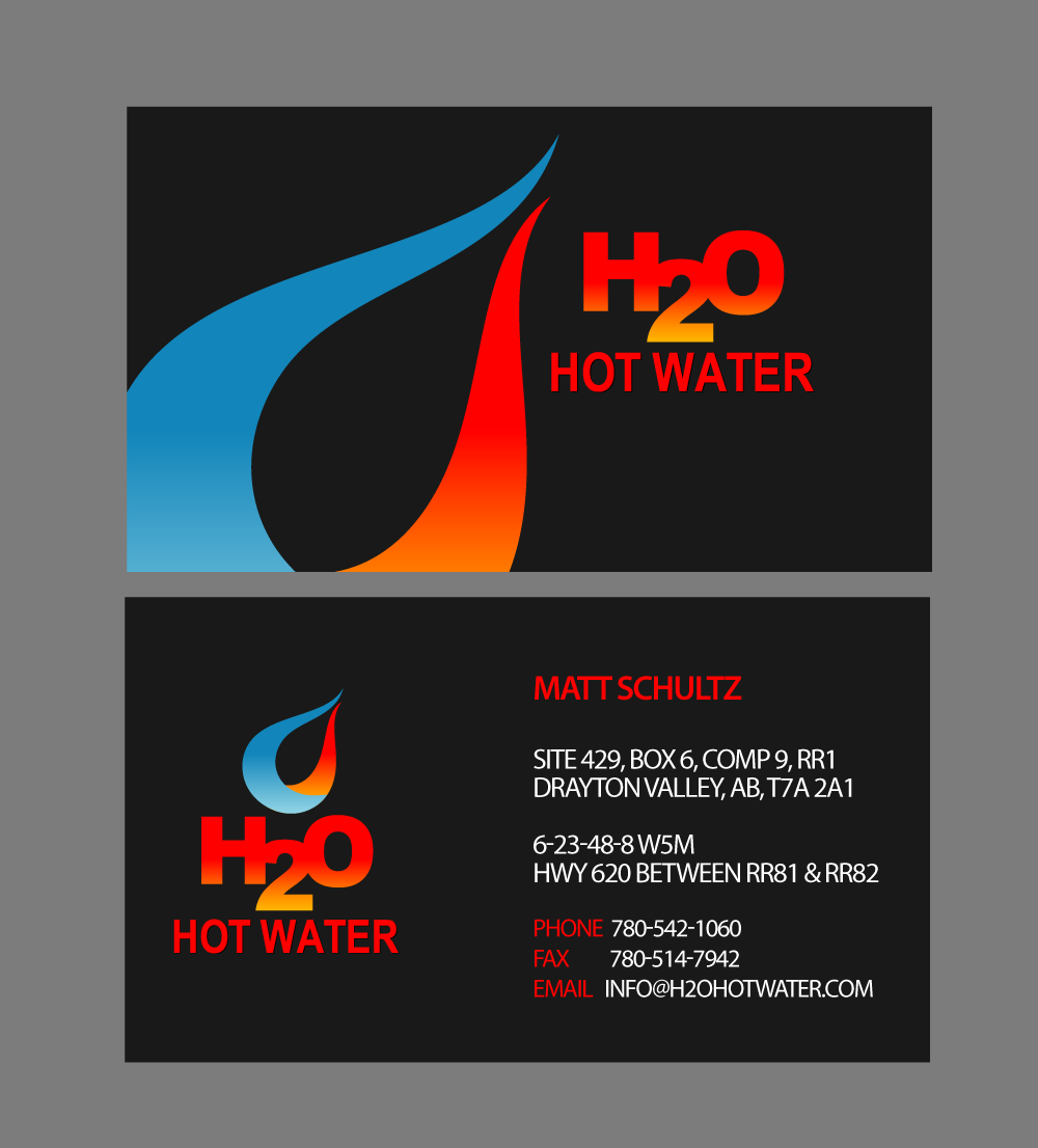 Business Card Design by Andrea for H2O HOT WATER | Design #3013771