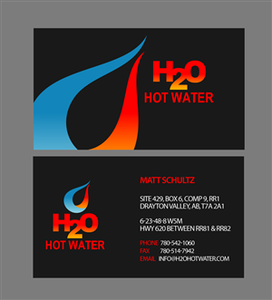 Business Card Design by Andrea for H2O HOT WATER | Design: #3013771