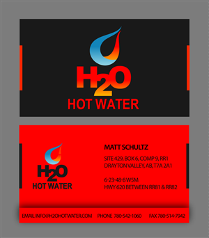 Business Card Design by Andrea for H2O HOT WATER | Design #3013776