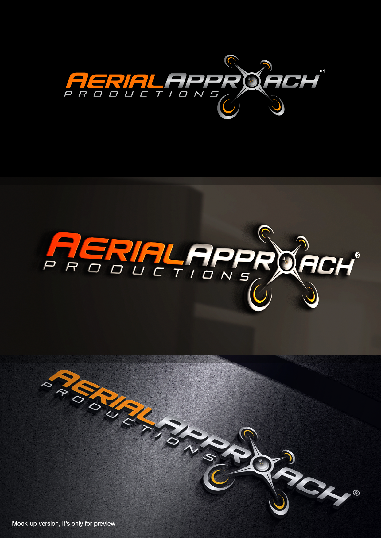 Logo Design by creativerhythm for Aerial Approach Productions LLC | Design #22988051