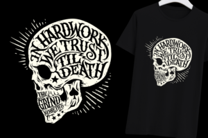 Grunge Skull face with word shape | T-Shirt-Design von SangBlater