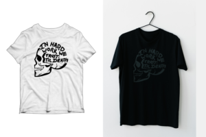 Grunge Skull face with word shape | T-Shirt-Design von Arun 25