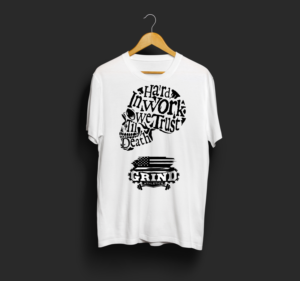 Grunge Skull face with word shape | T-Shirt-Design von aditya msf54