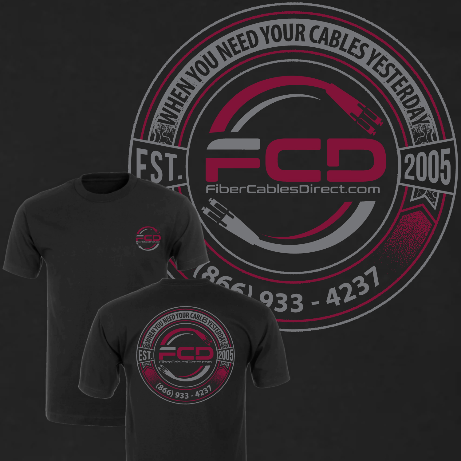 T-shirt Design by FATPIXEL for FiberCablesDirect.com | Design: #22915847