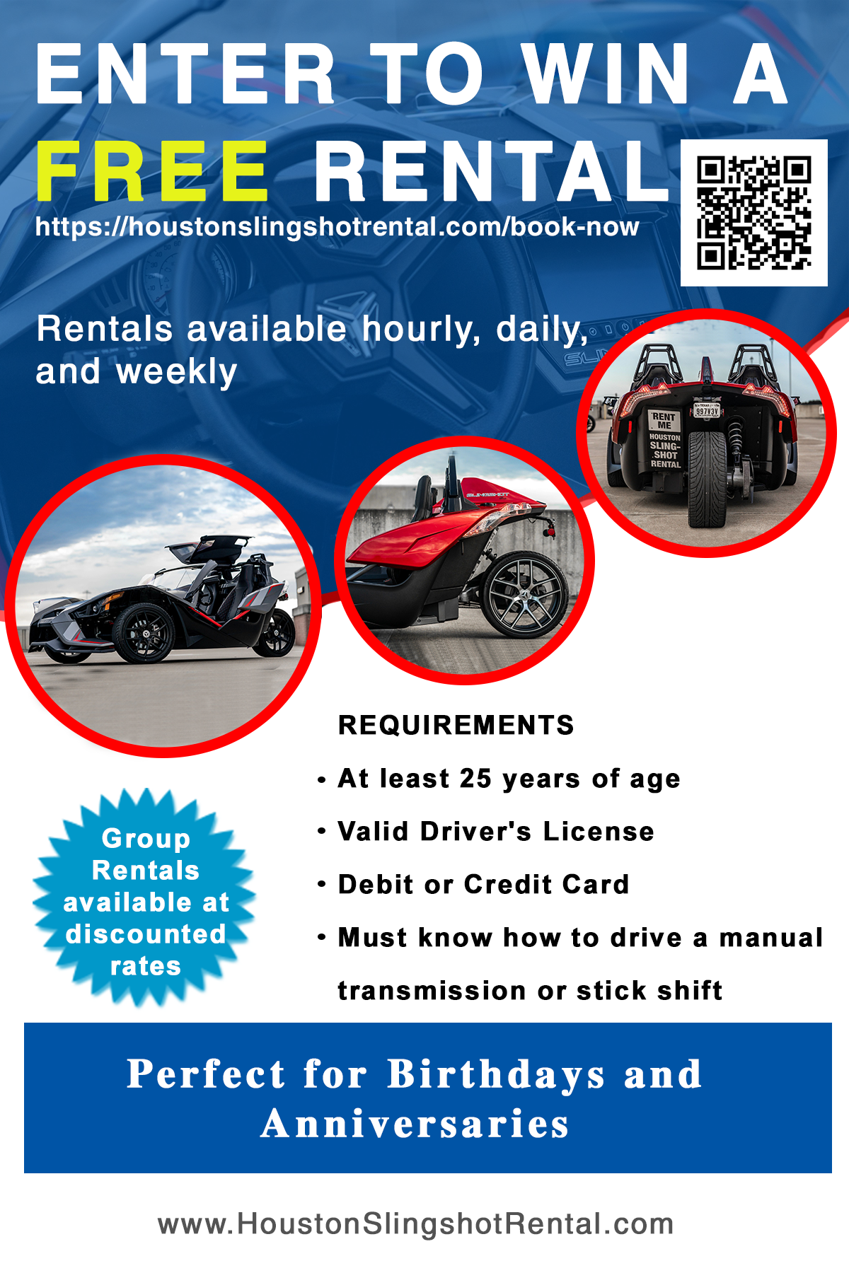 Flyer Design by Deno Cool for Houston Slingshot Rental | Design #22926306