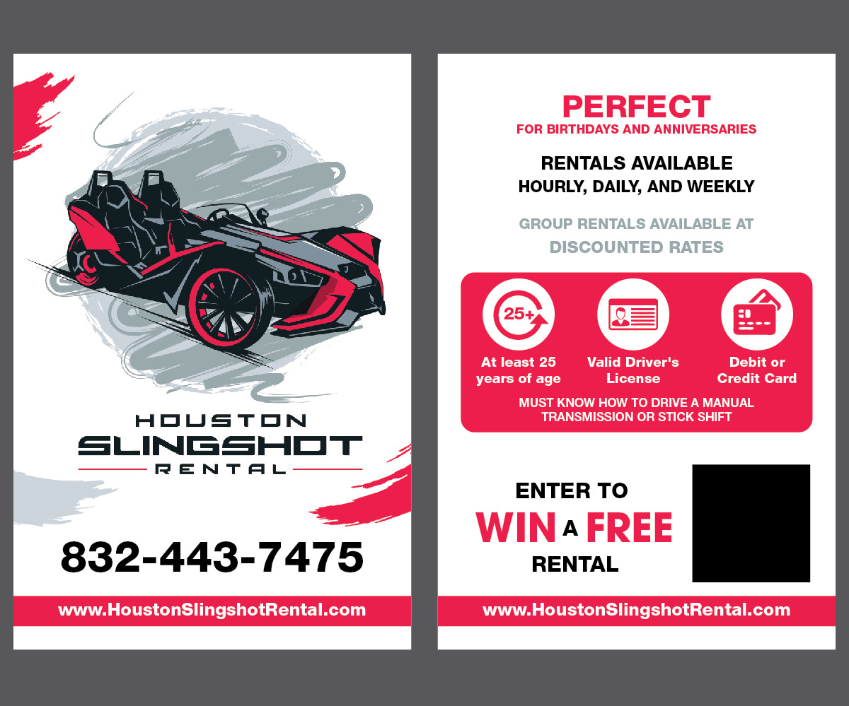 Design de Flyer par Isnah Logo pour Houston Slingshot Rental | Design #22910583