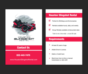 Design de Flyer par CreativeFeather pour Houston Slingshot Rental | Design : #22913866