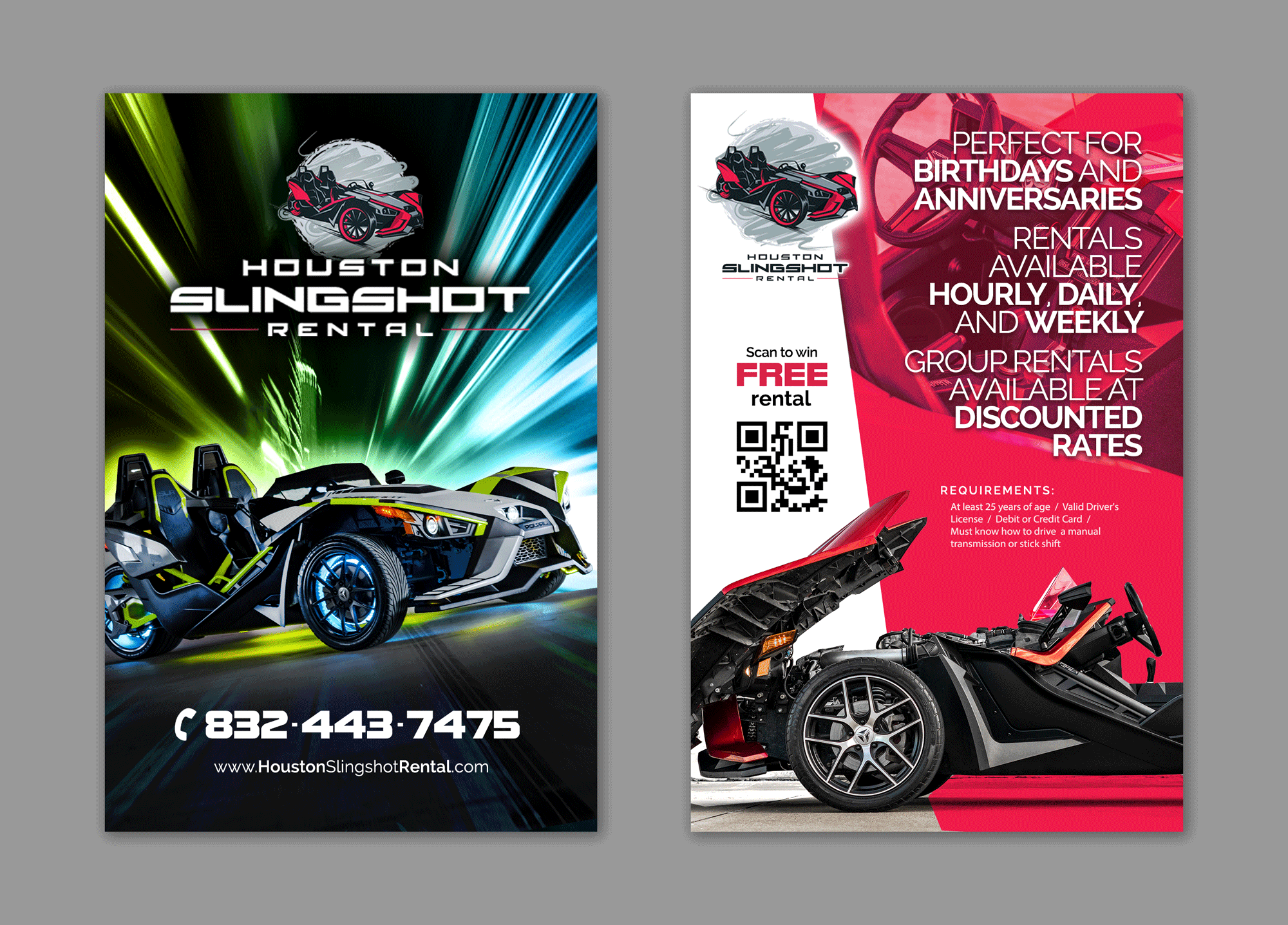 Flyer Design by Full-head for Houston Slingshot Rental | Design #22923063