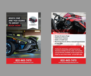 Design de Flyer par lucas 17 pour Houston Slingshot Rental | Design : #22918719