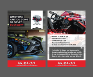 Design de Flyer par lucas 17 pour Houston Slingshot Rental | Design : #22919014