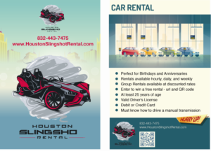 Design de Flyer par Aourasha 4 pour Houston Slingshot Rental | Design : #22912202