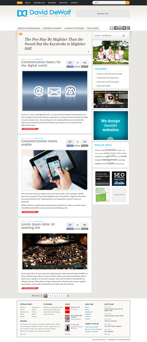 Wordpress Design by Mayank Patel for this project | Design #715162