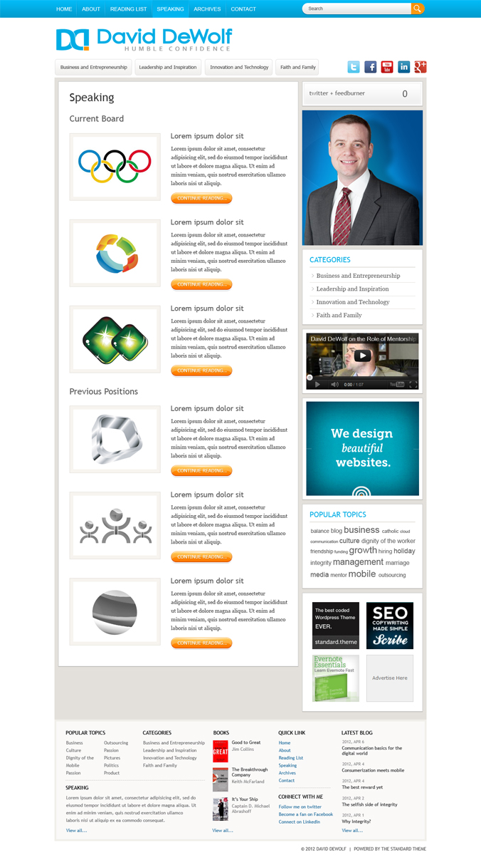 Wordpress Design by Mayank Patel for this project | Design #719706
