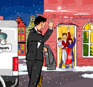 Annual holiday card for Mr. Timesaver | Diseño Con Ilustración por julia.gnedina