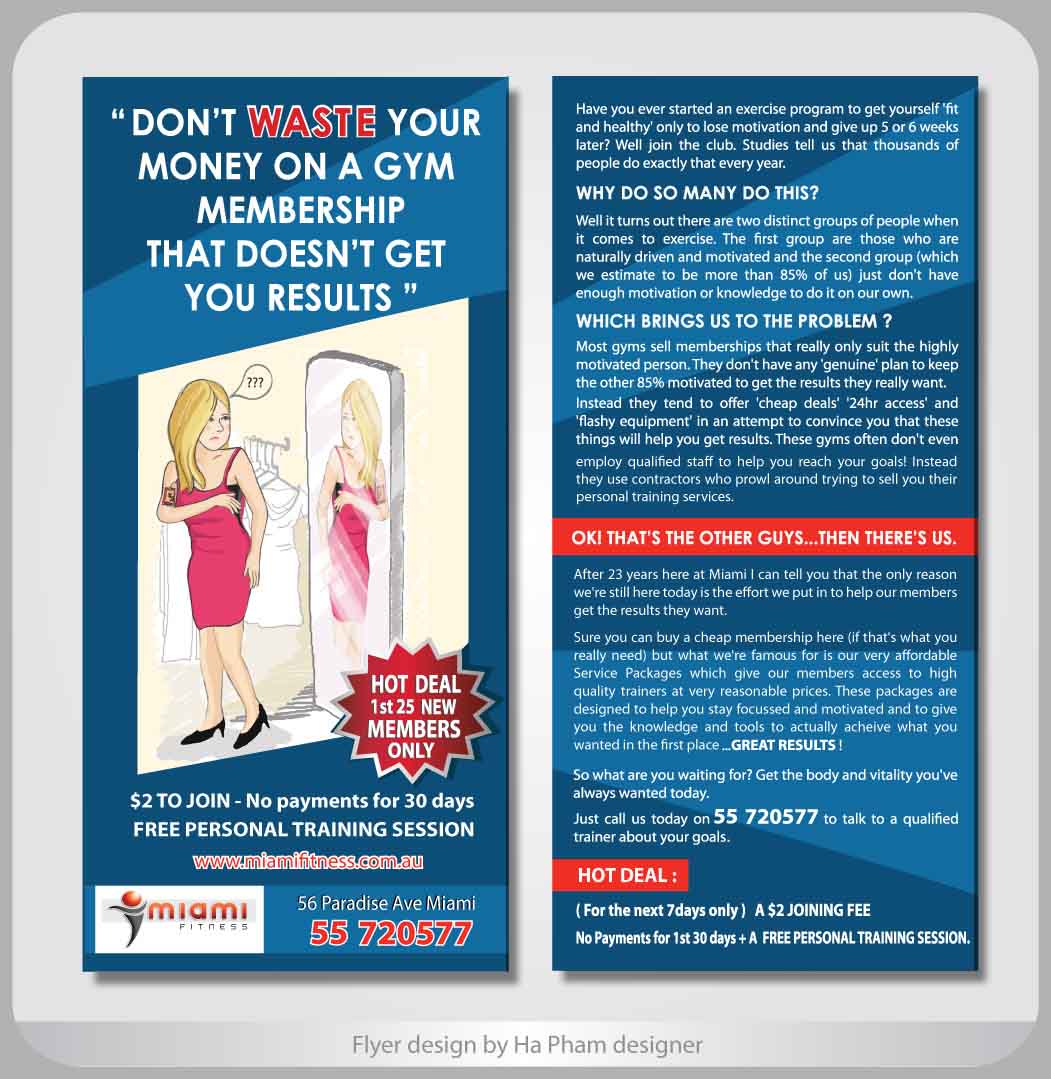 Flyer Design by Hana for Miami Fitness | Design #736253
