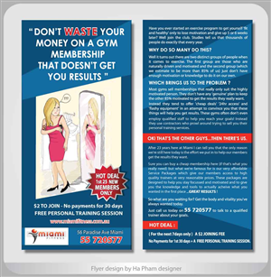 Flyer Design Project for gym that sells on results and service | Flyer Design by Hana