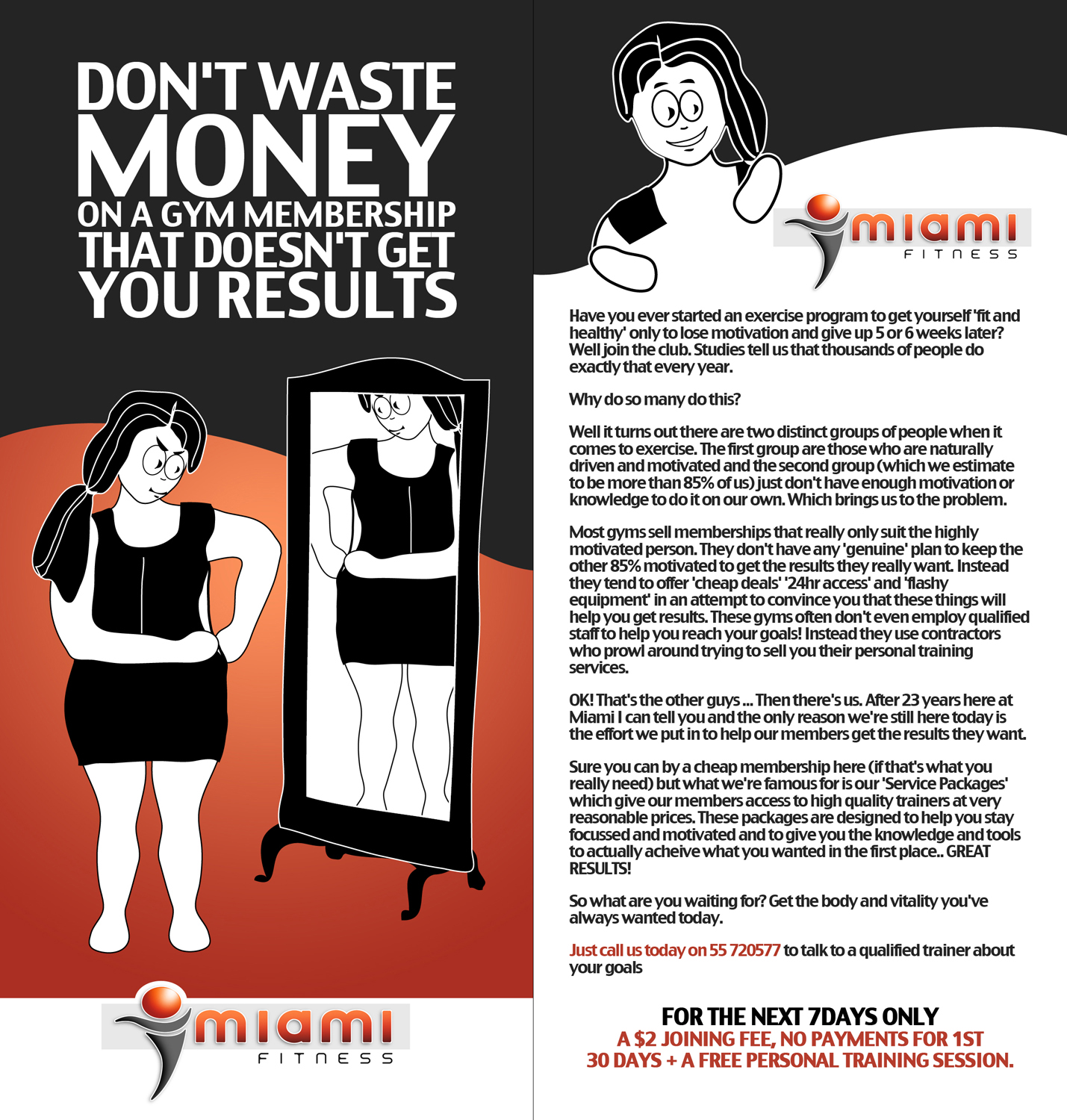 Diseño de Flyer por D-Design para Miami Fitness | Diseño #732684