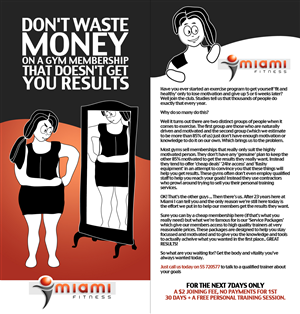 Diseño de Flyer por D-Design para Miami Fitness | Diseño: #732684