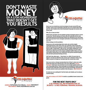 Diseño de Flyer por D-Design para Miami Fitness | Diseño: #736556