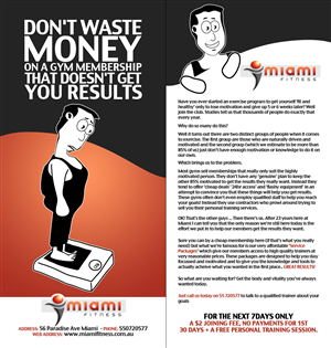 Diseño de Flyer por D-Design para Miami Fitness | Diseño: #736558