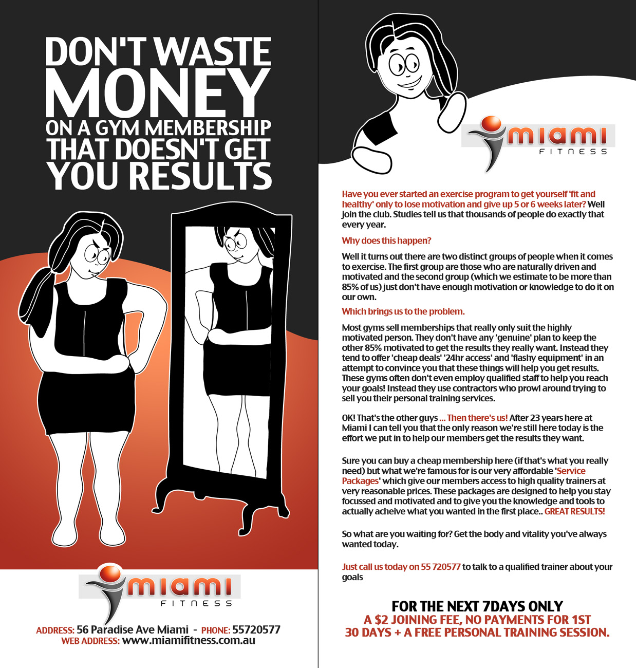 Diseño de Flyer por D-Design para Miami Fitness | Diseño: #739493
