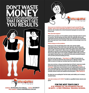 Diseño de Flyer por D-Design para Miami Fitness | Diseño: #739493