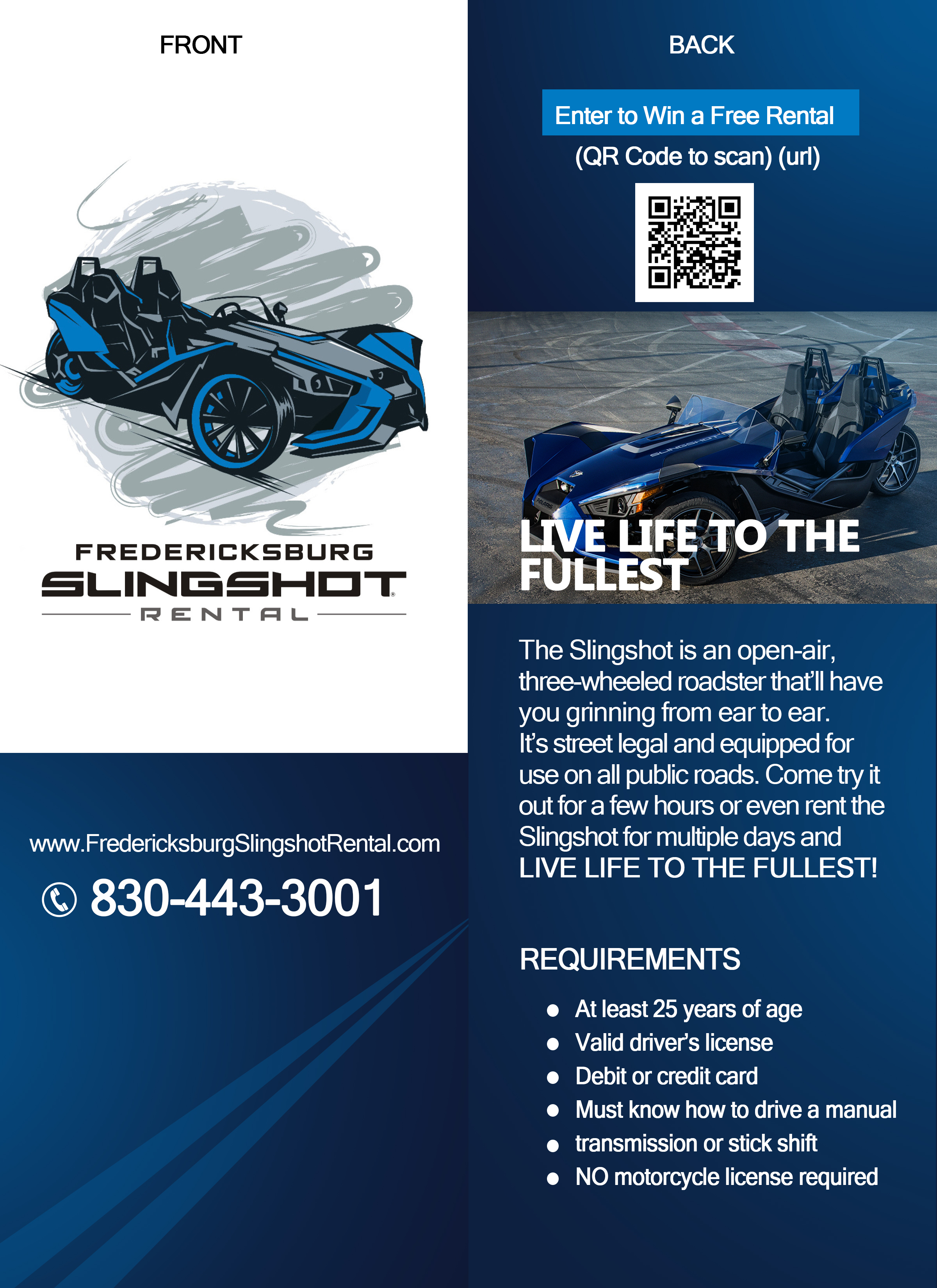 Flyer Design by LMC GRAPHICS for Houston Slingshot Rental | Design #22926425